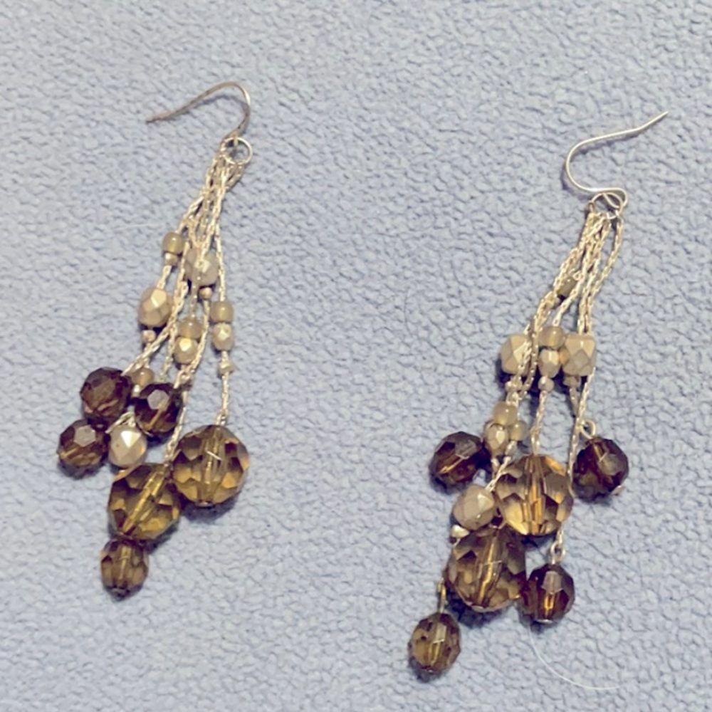 Brown dangly earrings